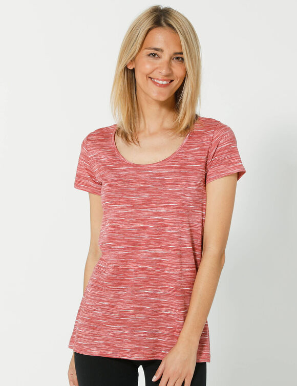 Chiné T-shirt met korte mouwen in biokatoen (chiné roze) Chiné T-shirt met korte mouwen in biokatoen (chiné roze)